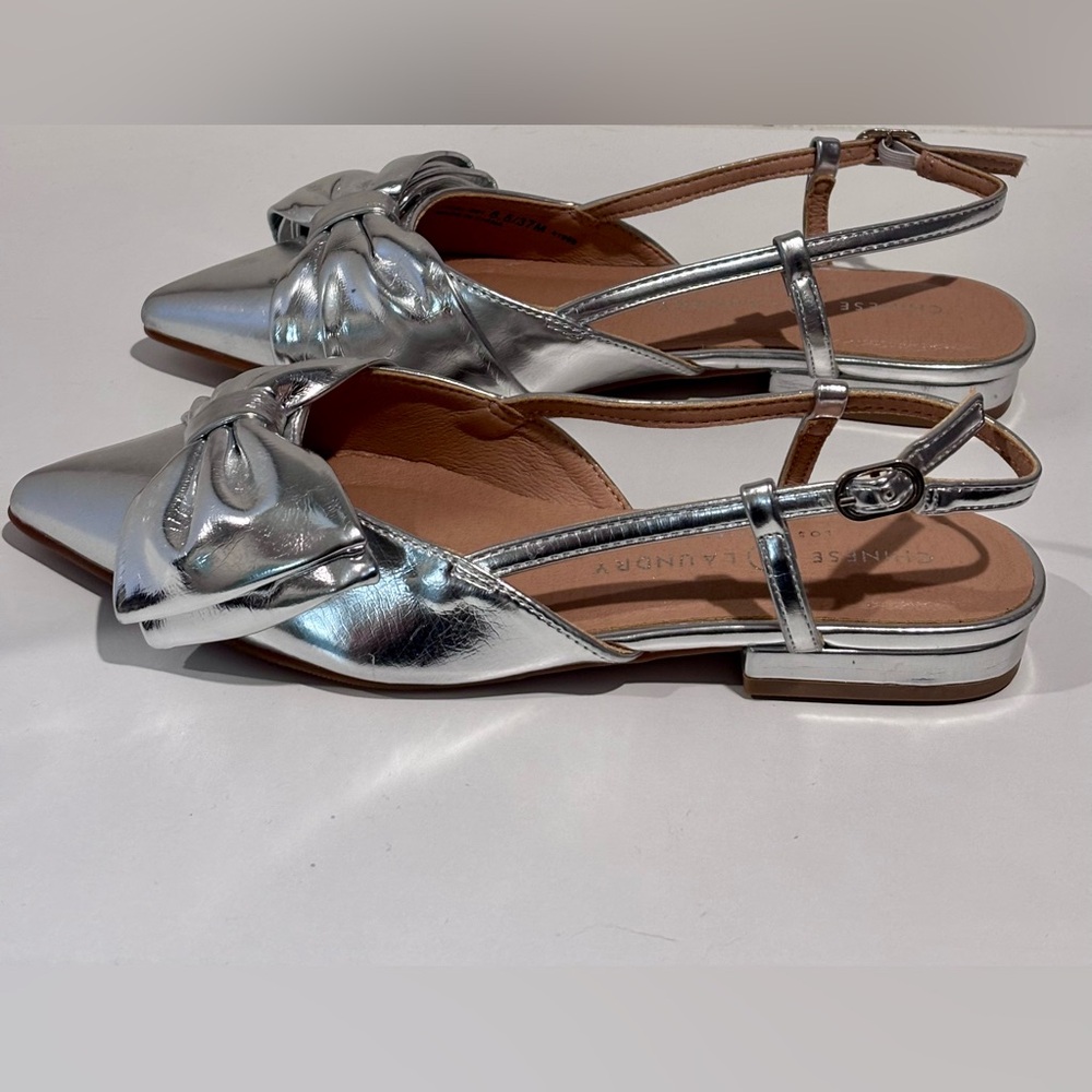 NEW Chinese Laundry Harmony slingback pointed toe flats in metallic. Size 6.5 - Picture 5 of 6